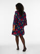 Robe fleurie en viscose avec volants, Bleu, Model image number 2