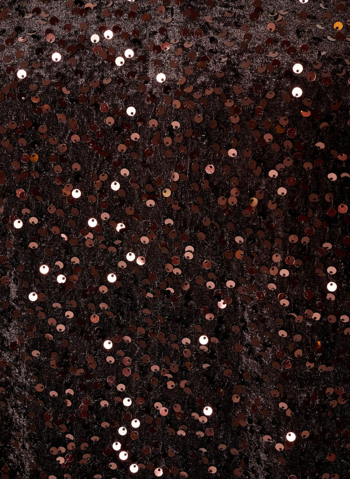 Robe courte en sequins &agrave; coupe trap&egrave;ze, Marron, Packshot image number 2