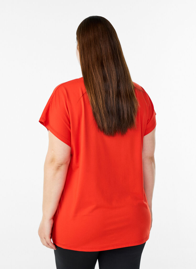 T-shirt de sport couleur unie, Orange, Model