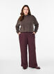 Pantalon coupe ample taille haute, Bordeaux foncé, Model image number 0