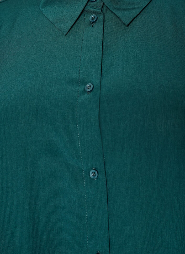 Robe chemise courte avec volants, Vert fonc&eacute;, Packshot image number 2