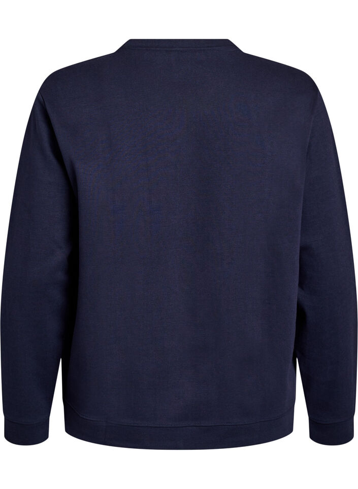 Sweat-shirt &agrave; col ras du cou, Bleu, Packshot image number 1