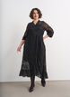 Robe en dentelle avec jupe portefeuille et volants, Noir, Model image number 0