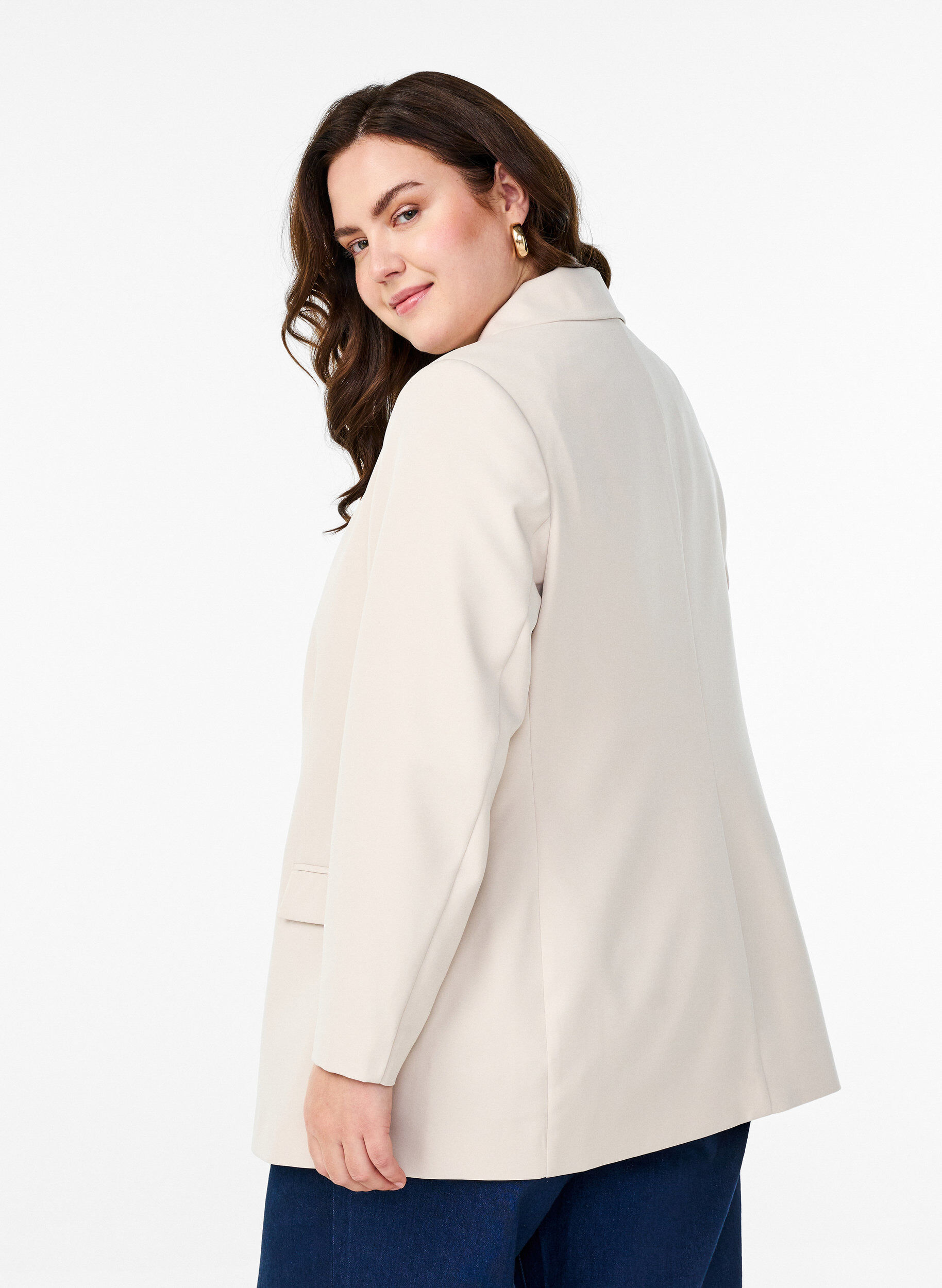 ZizziBlazer classique avec fermeture boutonn&eacute;e, Beige, Model image number 2