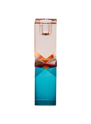 Bougeoir en cristal, Peach/Amber/Blue, Packshot image number 0