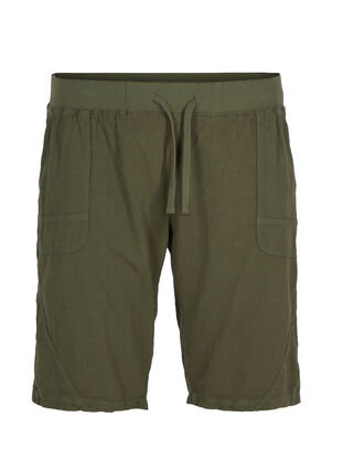 Short ample avec poches en coton, Ivy Green, Packshot image number 0