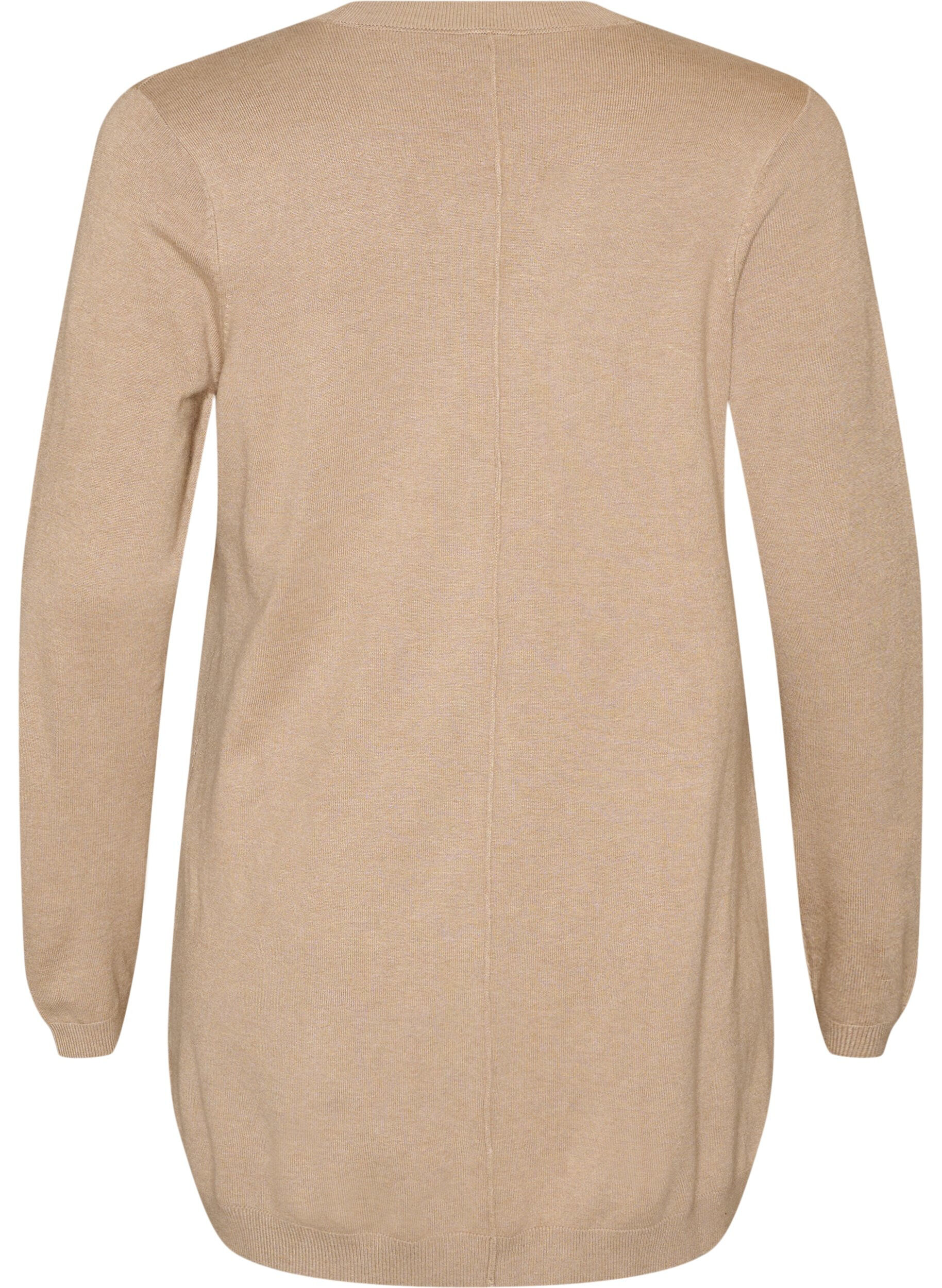 ZizziLong cardigan tricot&eacute; dans un m&eacute;lange de viscose, Beige, Packshot image number 1