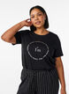 T-shirt imprim&eacute;, Noir, Model image number 0
