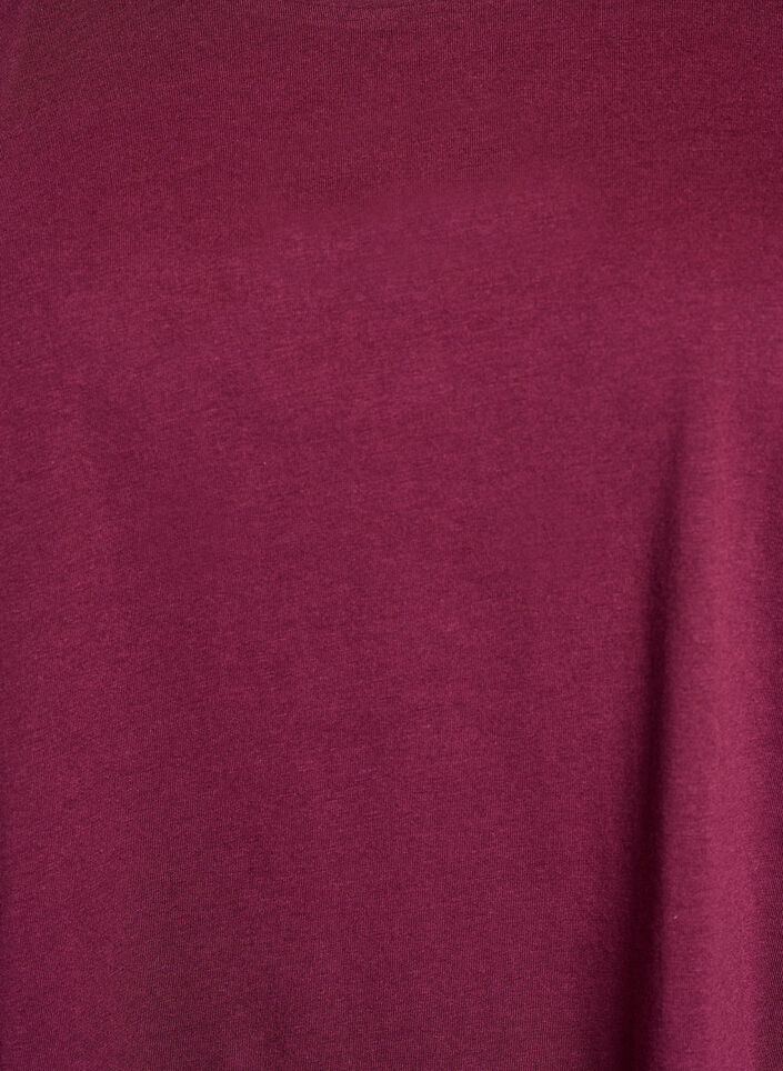 T-shirt &agrave; manches courtes en coton m&eacute;lang&eacute;, Bordeaux, Packshot image number 2