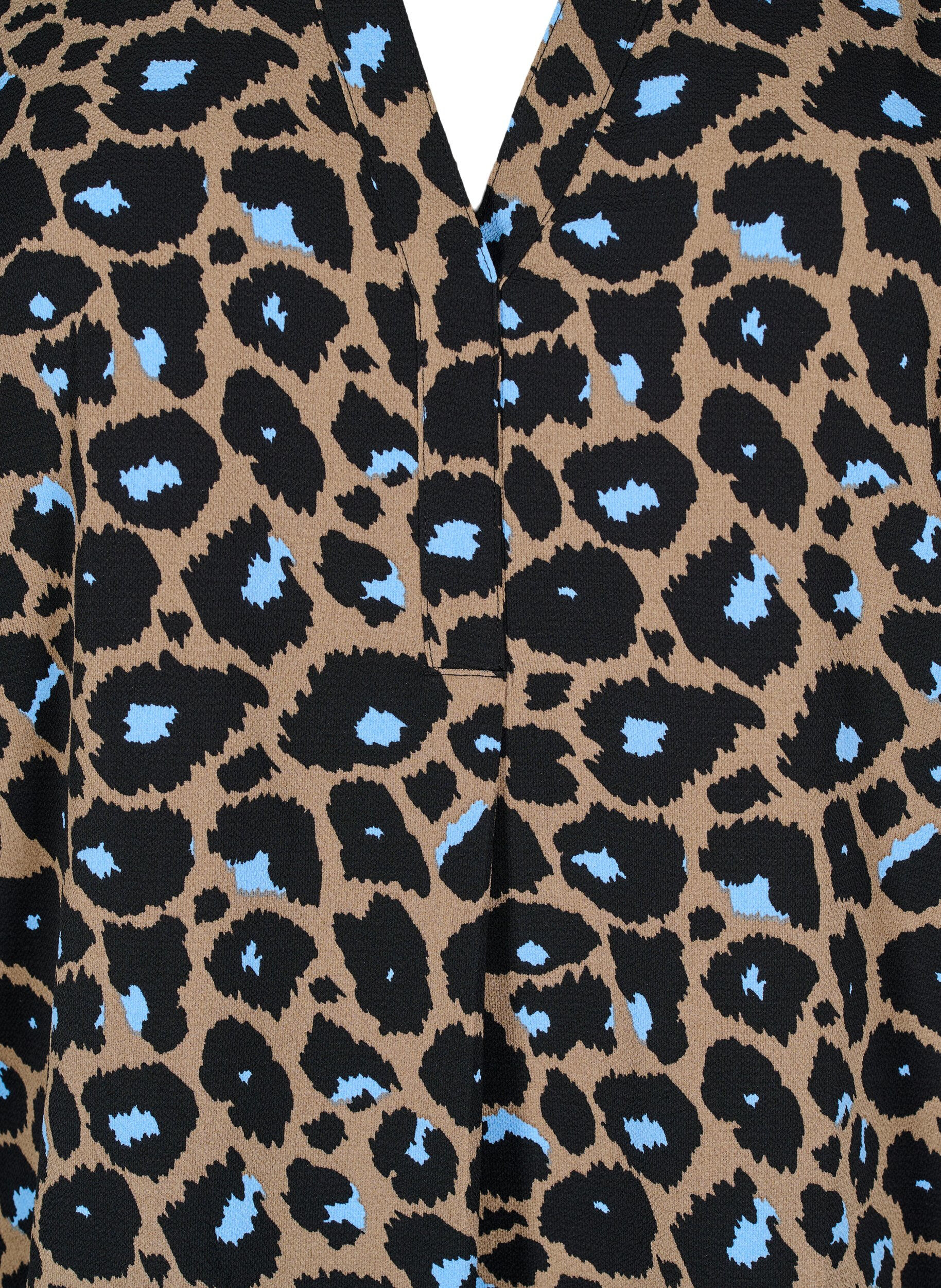 Zizzi Short-sleeved blouse with a V-neck, Marron, Packshot image number 2