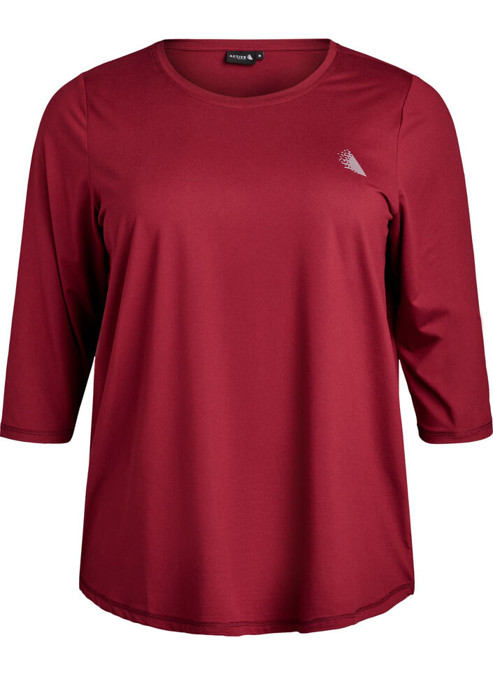 Haut de sport avec manches 3/4, Bordeaux, Packshot image number 0