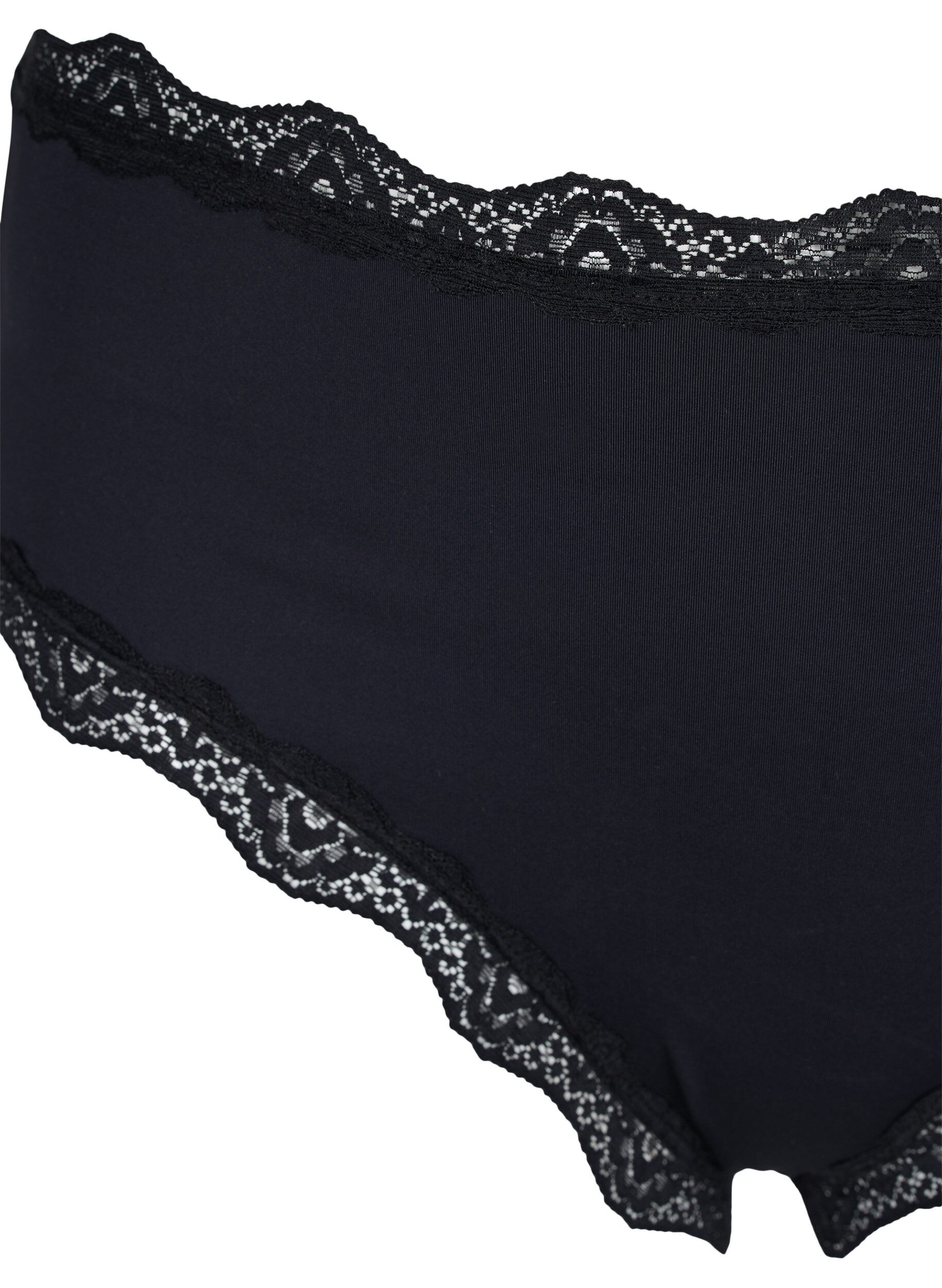 Zizzi 2-pack slip br&eacute;silien avec de la dentelle, Black, Packshot image number 2