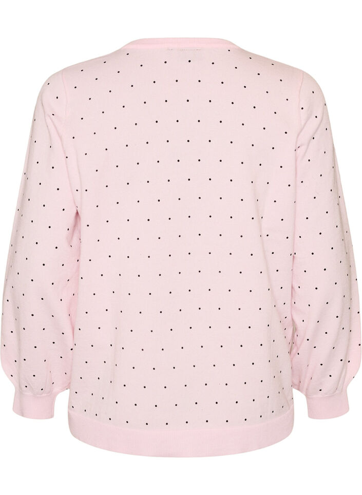 Blouse en maille &agrave; petits pois, Rose, Packshot image number 1