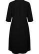 Robe en jersey avec drap&eacute; et boucle d&eacute;corative, Noir, Packshot image number 1