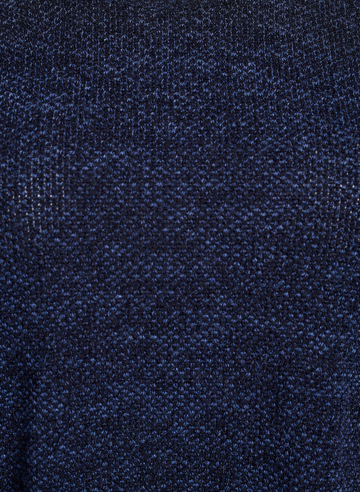 Blouse &agrave; manches longues avec texture, Bleu, Packshot image number 2