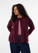Cardigan en maille avec d&eacute;tail fleuri, Bordeaux fonc&eacute;, Model image number 0