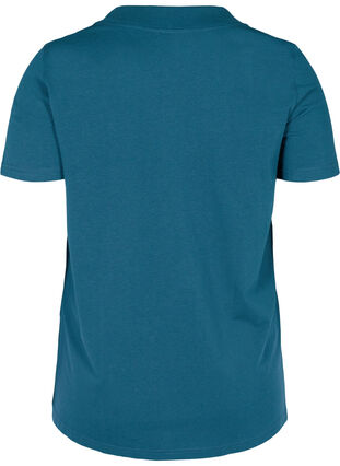 T-shirt à manches courtes avec une large côte au col, Reflecting Pond, Packshot image number 1