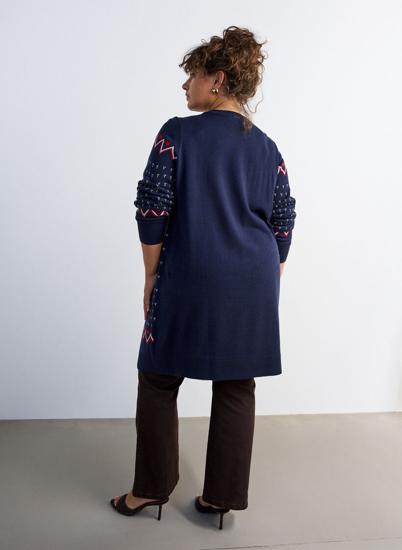 Robe courte en maille avec motif de No&euml;l, Bleu, Model image number 2