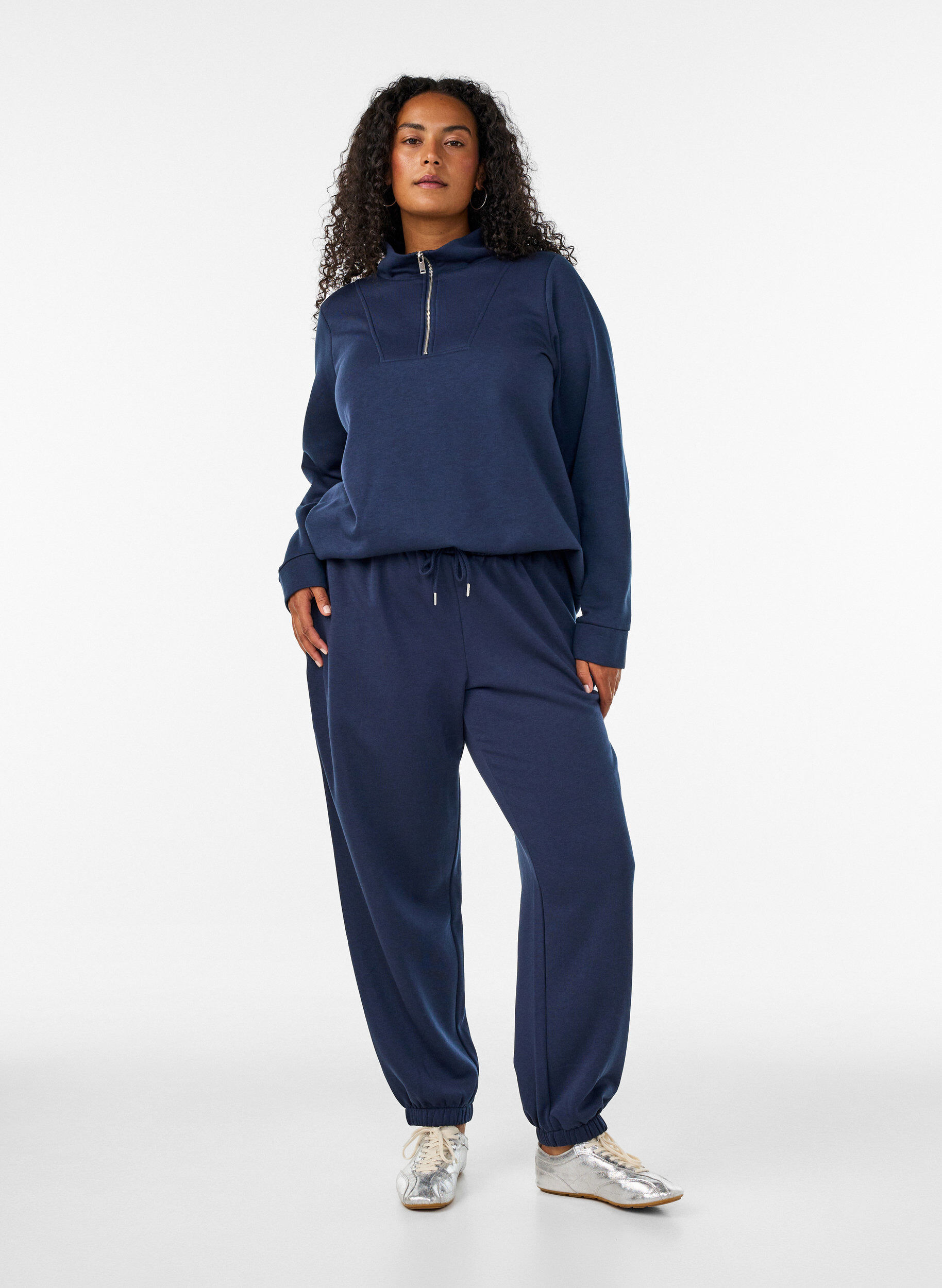 ZizziPantalon de jogging taille haute avec cordon de serrage, Bleu, Model image number 0