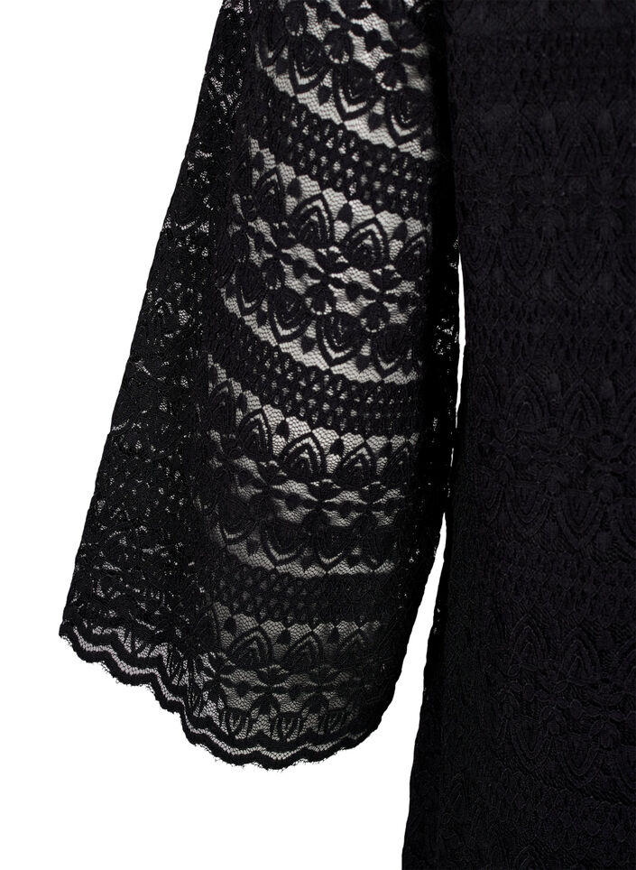 Robe en dentelle à manches 3/4, Black, Packshot image number 3