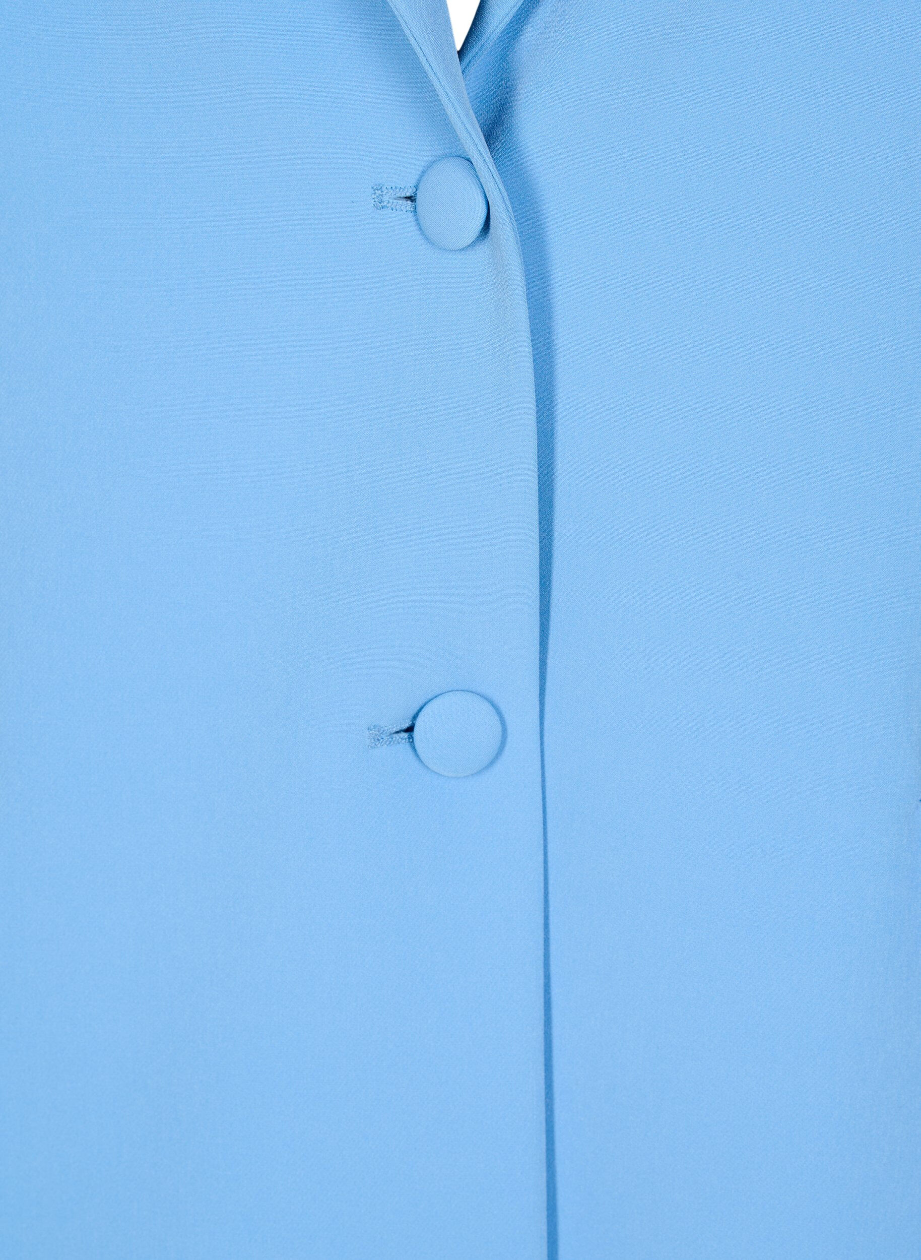 Zizzi Blazer classique avec fermeture boutonn&eacute;e, Bleu Clair, Packshot image number 2