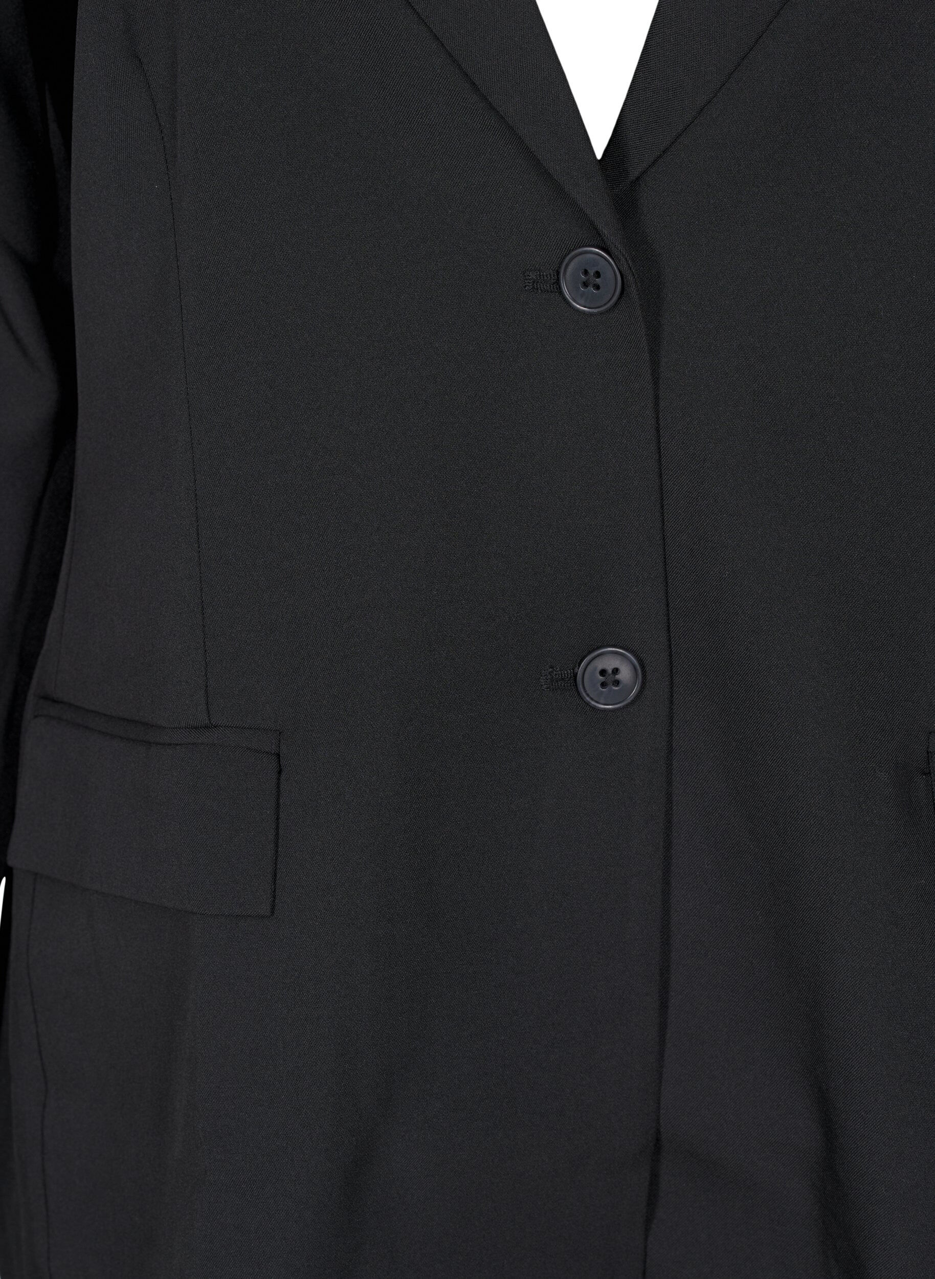 Zizzi FLASH - Blazer avec des poches et une fente, Noir, Packshot image number 2