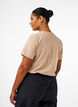 T-shirt basique en coton &agrave; col rond, Beige, Model image number 2