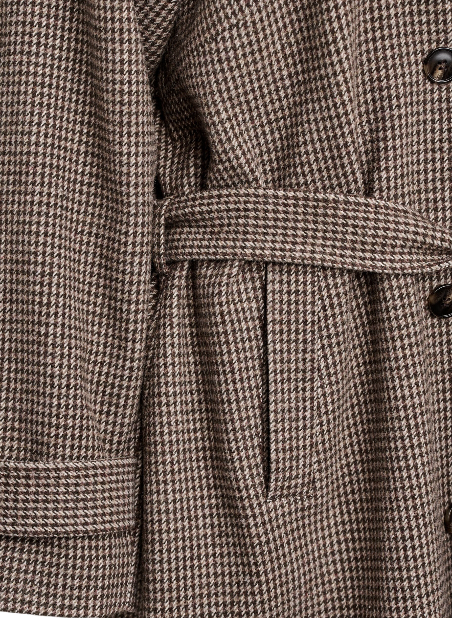 Zizzi Manteau &agrave; carreaux avec ceinture, Marron, Packshot image number 3