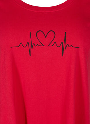Haut en coton à manches courtes en forme de trapèze , Lipstick Red HEART, Packshot image number 2