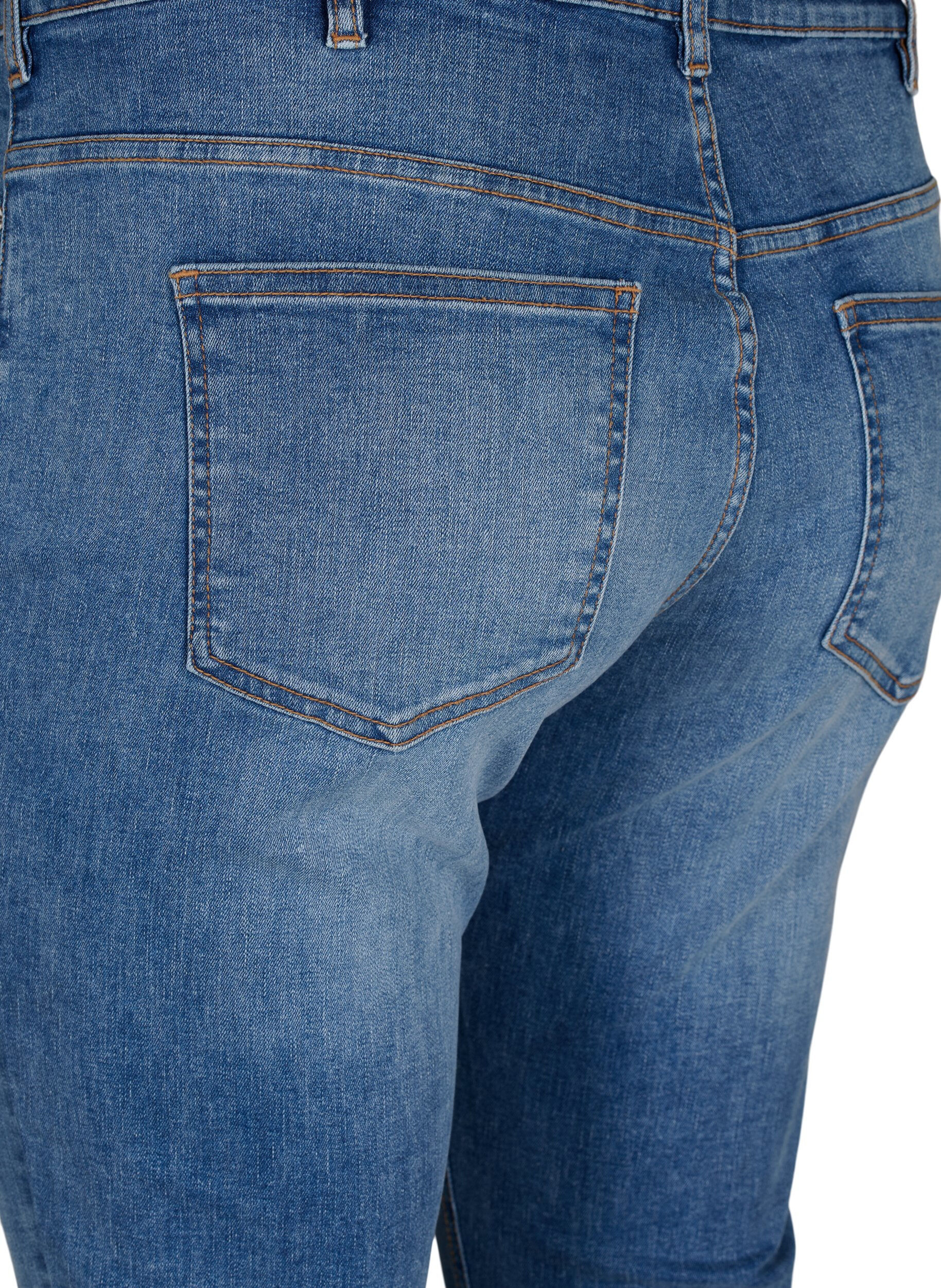 Zizzi Jeans Sanna avec une coupe super slim et une fermeture &agrave; boutons, Blue denim, Packshot image number 3