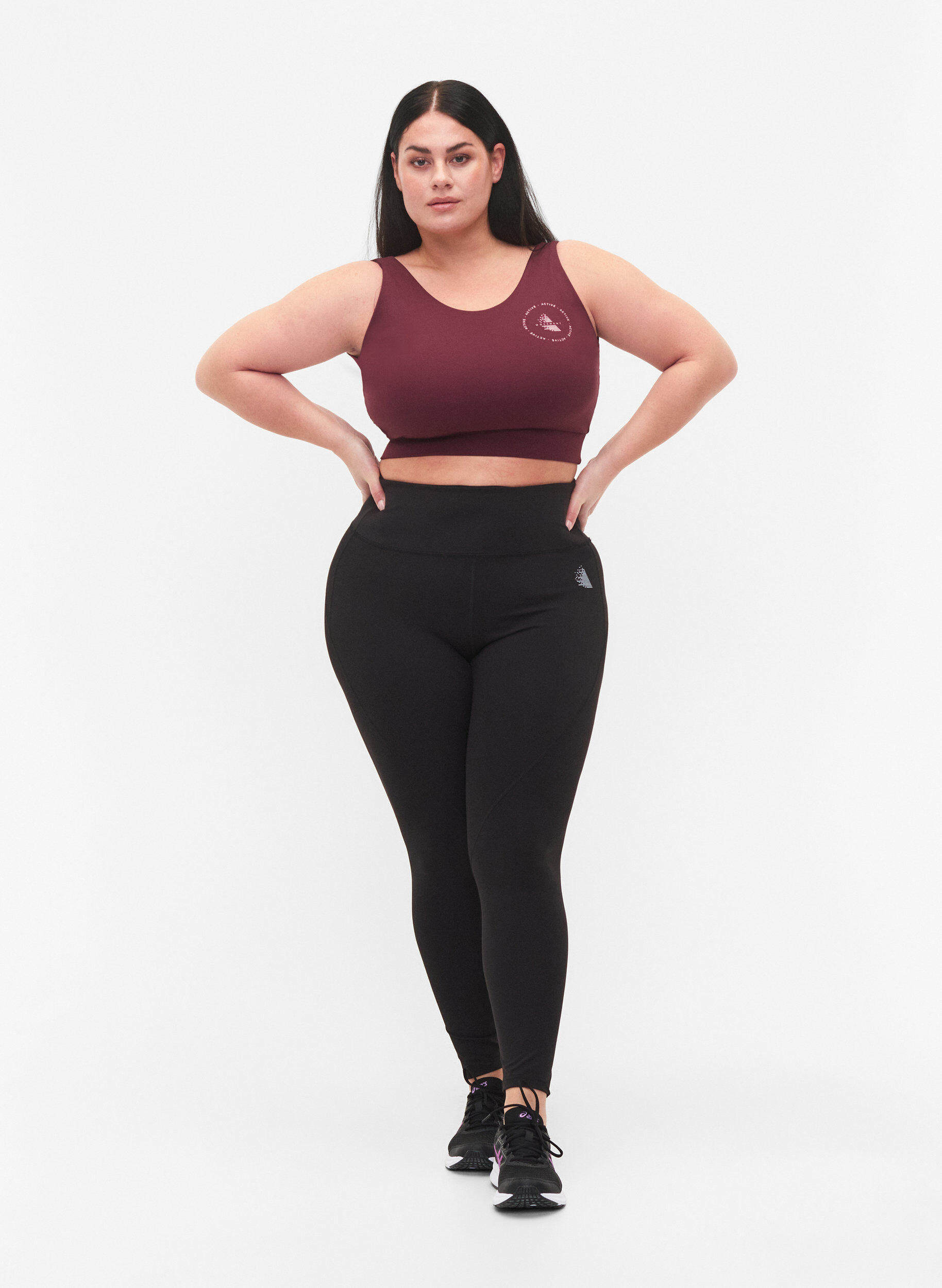 Zizzi CORE, MID SUPPORT SPORTS BRA - Brassi&egrave;re de sport, Fig, Model image number 2