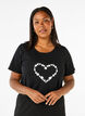 FLASH - T-shirt avec motif, Black Flower Heart , Model image number 0