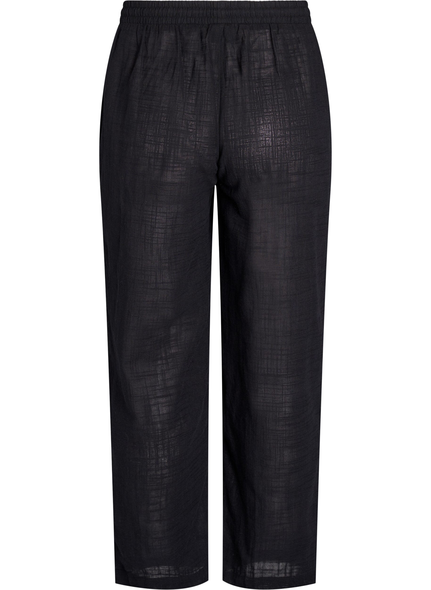 Zizzi FLASH - Pantalon coupe droite avec taille haute, Noir, Packshot image number 1