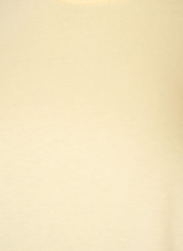 T-shirt avec ourlet asym&eacute;trique en dentelle, Jaune clair, Packshot image number 2
