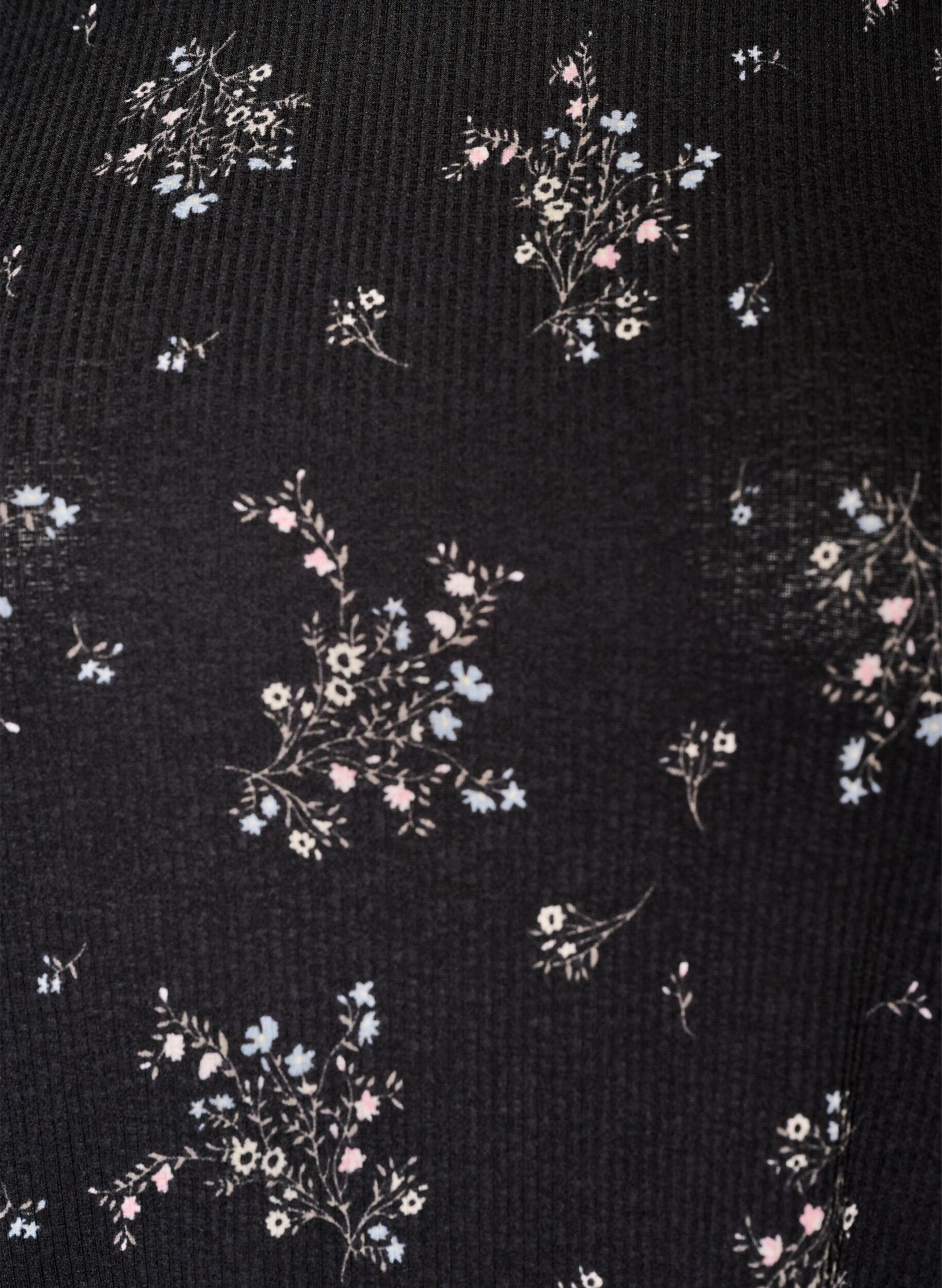 ZizziChemisier &agrave; motifs &agrave; manches courtes, Noir, Packshot image number 2