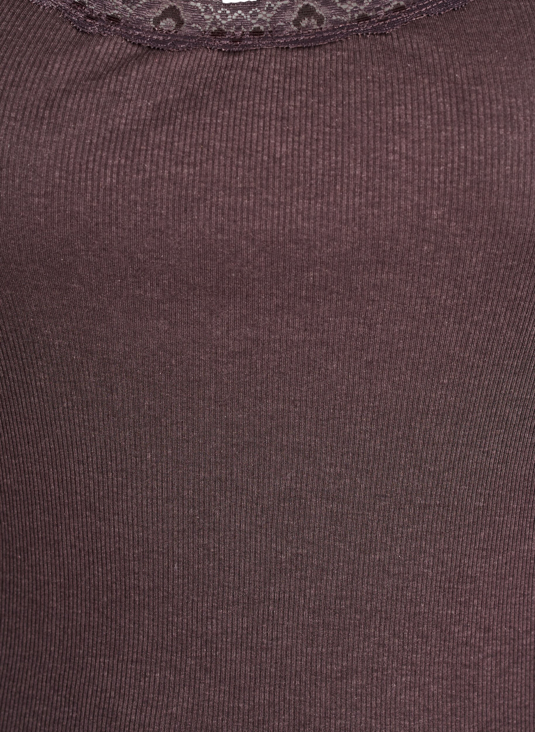 Zizzi Top avec finitions en dentelle, Marron, Packshot image number 2