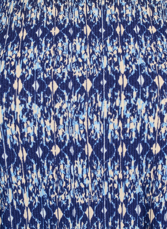 Chemisier à motifs à manches courtes, Bleu, Packshot image number 2