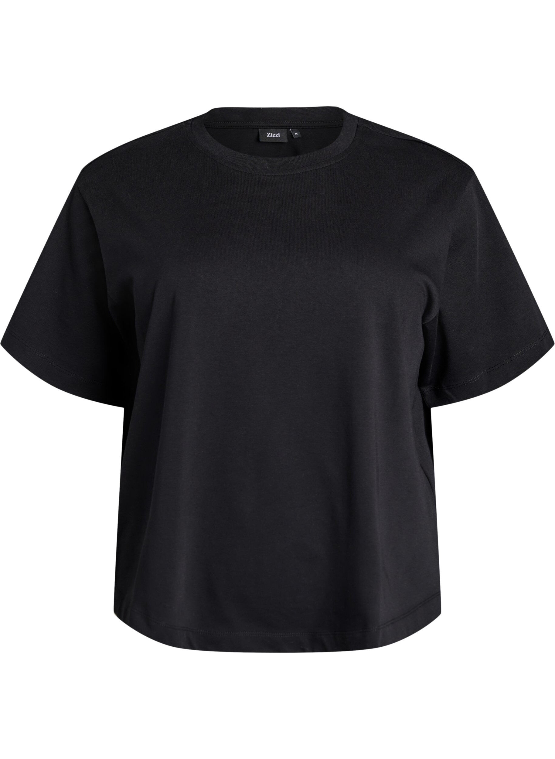 Zizzi T-shirt boxy en coton, Noir, Packshot image number 0