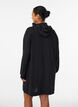 Robe sweat &agrave; capuche courte avec poche kangourou, Noir, Model image number 2