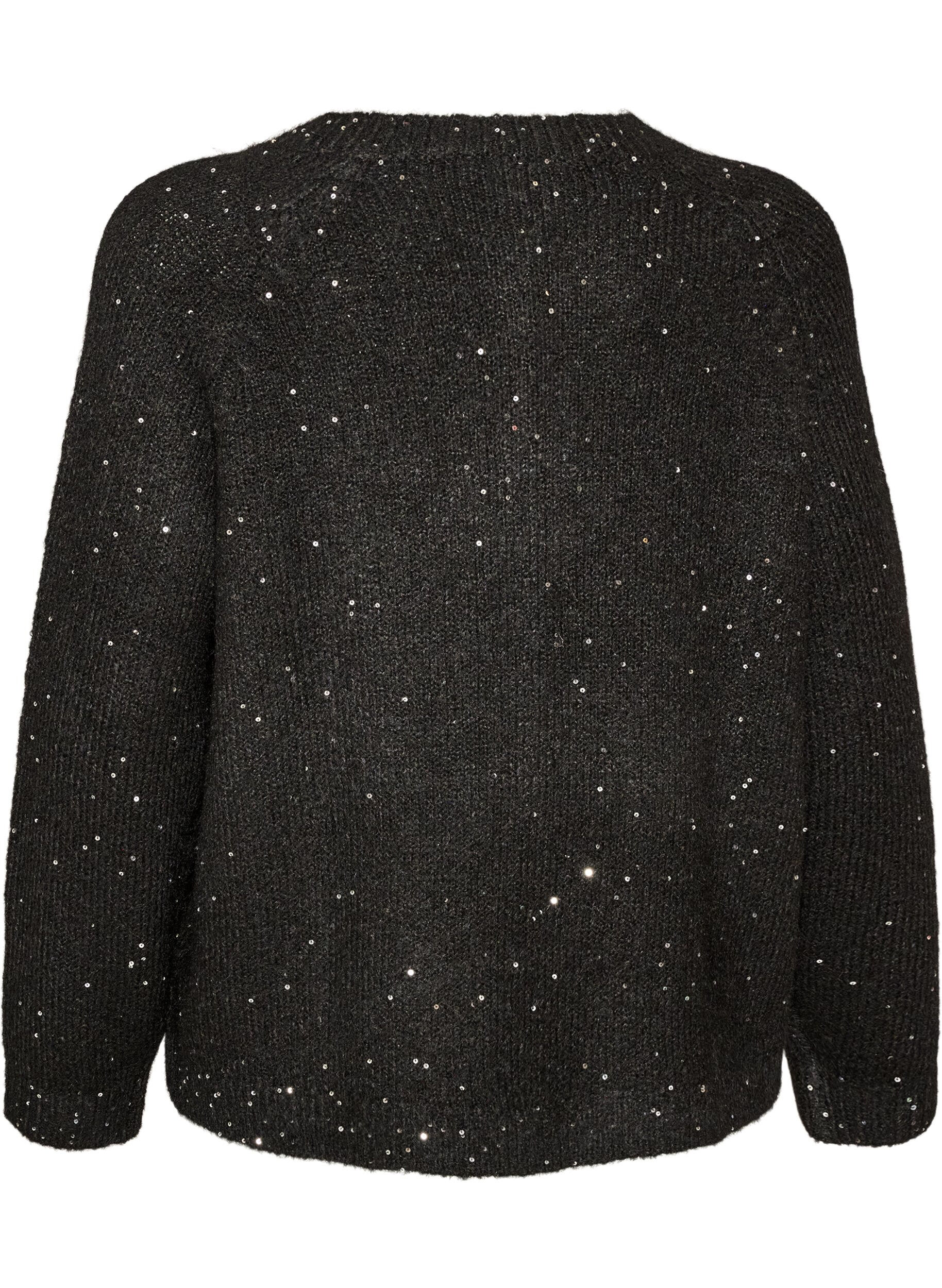 ZizziCardigan avec sequins et boutons, Noir, Packshot image number 1