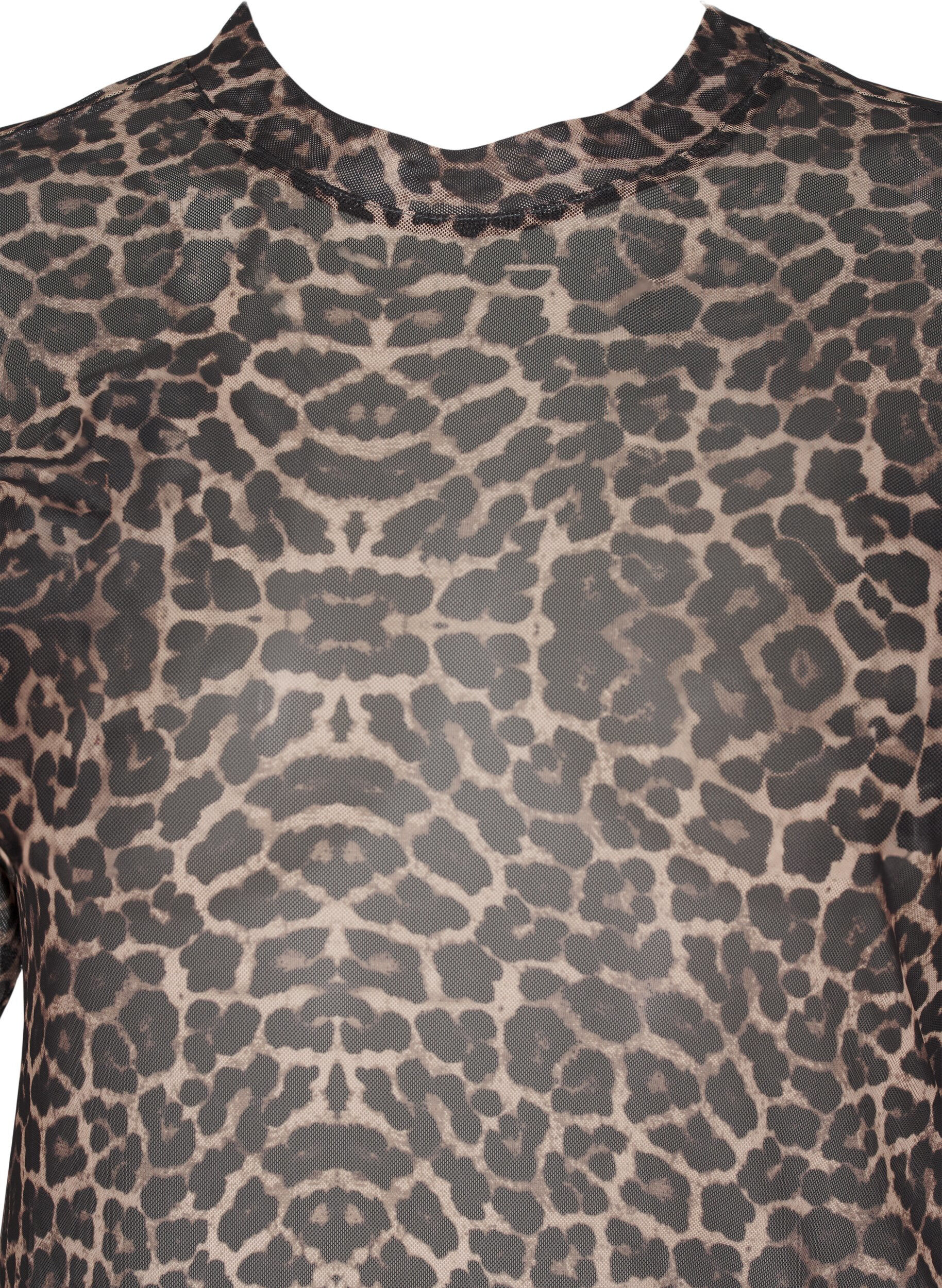 Zizzi Blouse en maille &agrave; pois, Marron, Packshot image number 2