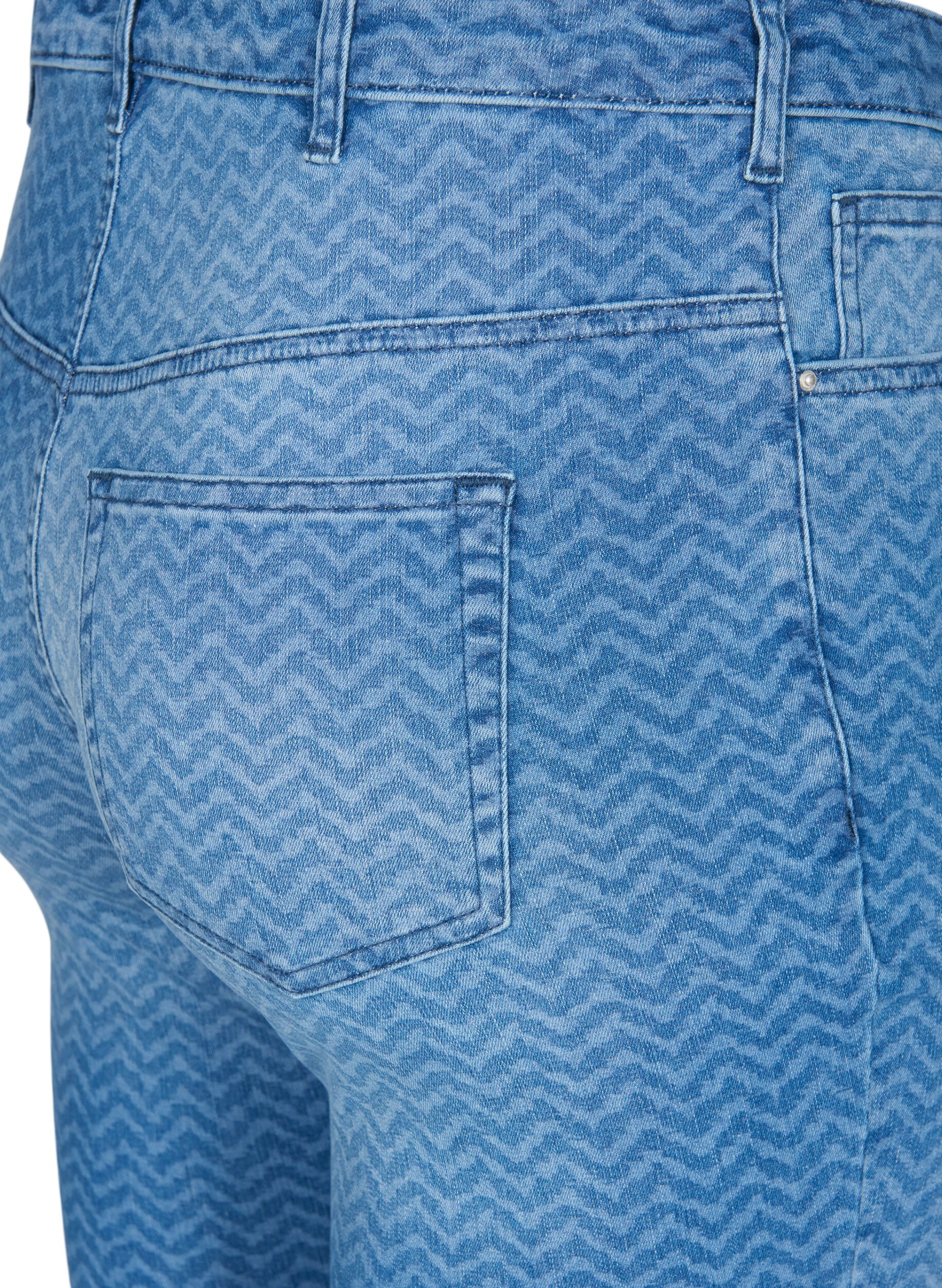 Zizzi Jean Amy imprim&eacute; taille haute, Ethnic Pri, Packshot image number 3