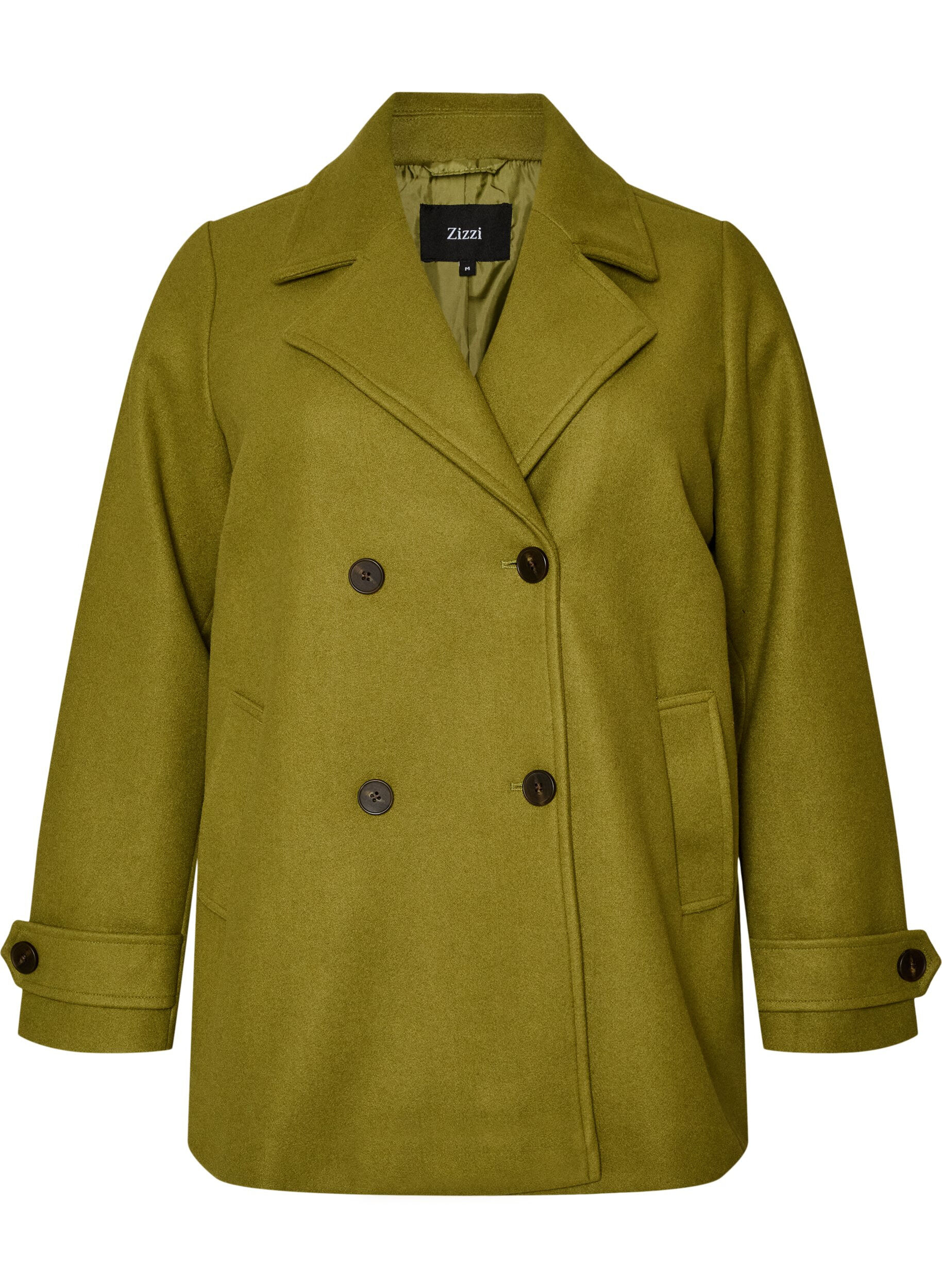 Manteau court avec fermeture &agrave; double-boutonnage