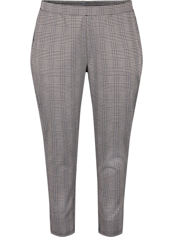 Pantalon court Maddison à carreaux, Beige Brown Check, Packshot image number 0