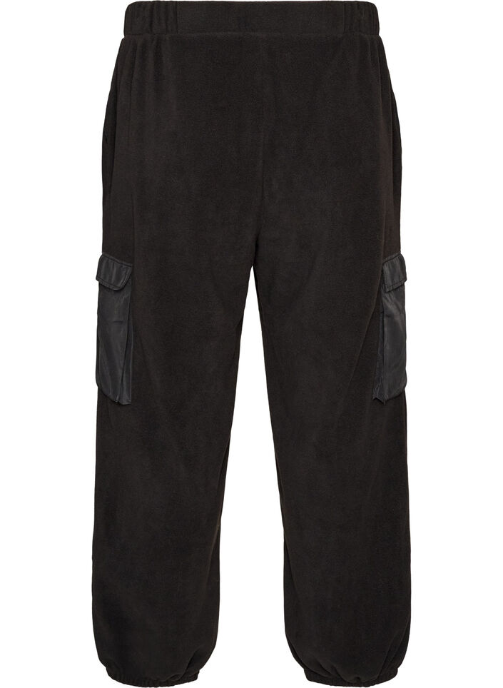 Jogging en molleton avec poches cargo, Noir, Packshot image number 1