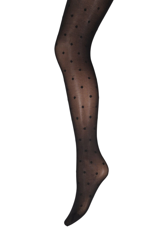 Collants en 40 deniers &agrave; pois, Noir, Packshot image number 0