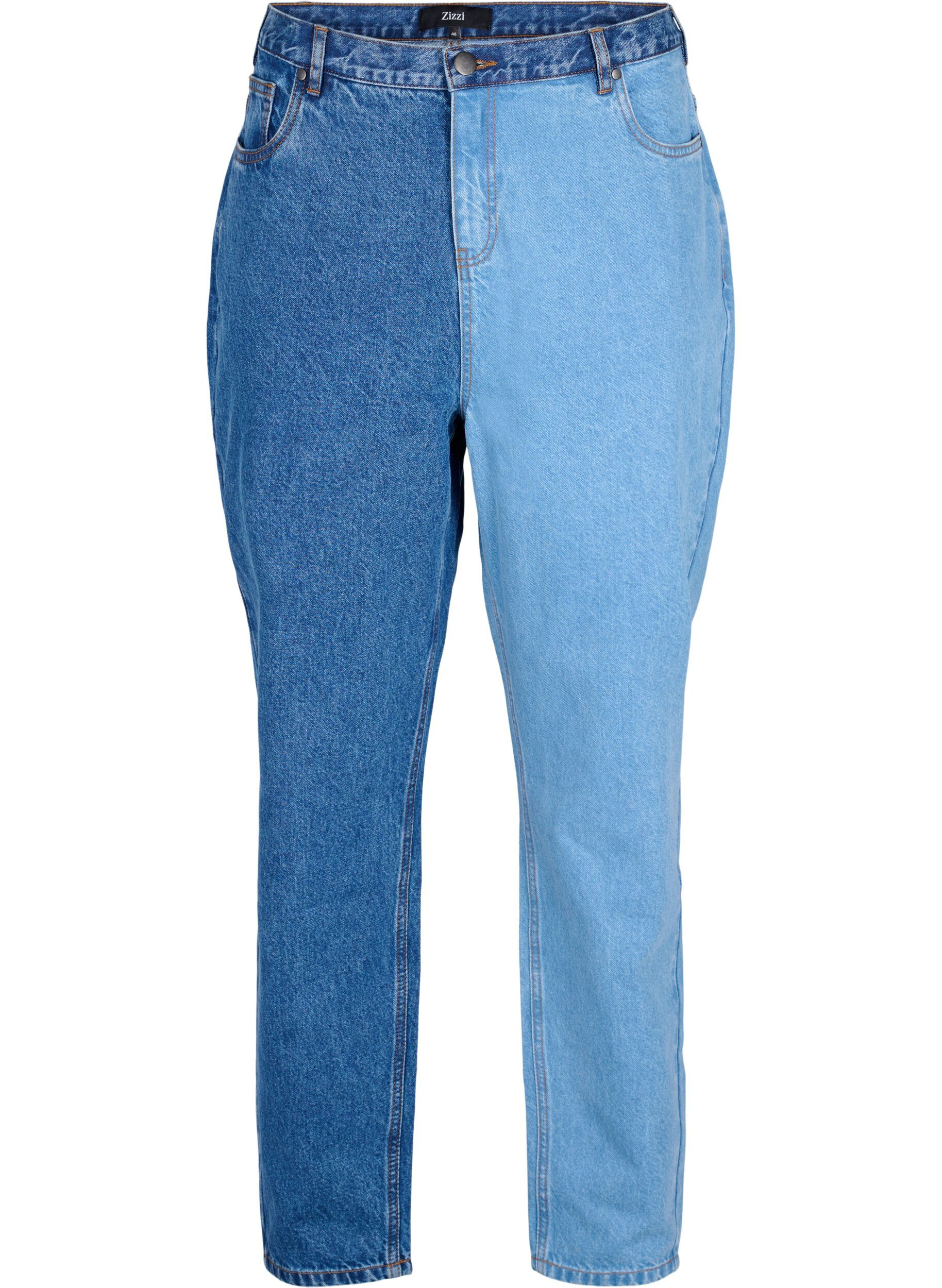 Zizzi Jeans bicolores Mille mom fit, Lt. B. Comb, Packshot image number 0