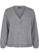 Cardigan tricoté avec un nœud en argent, Medium Grey Melange, Packshot image number 0