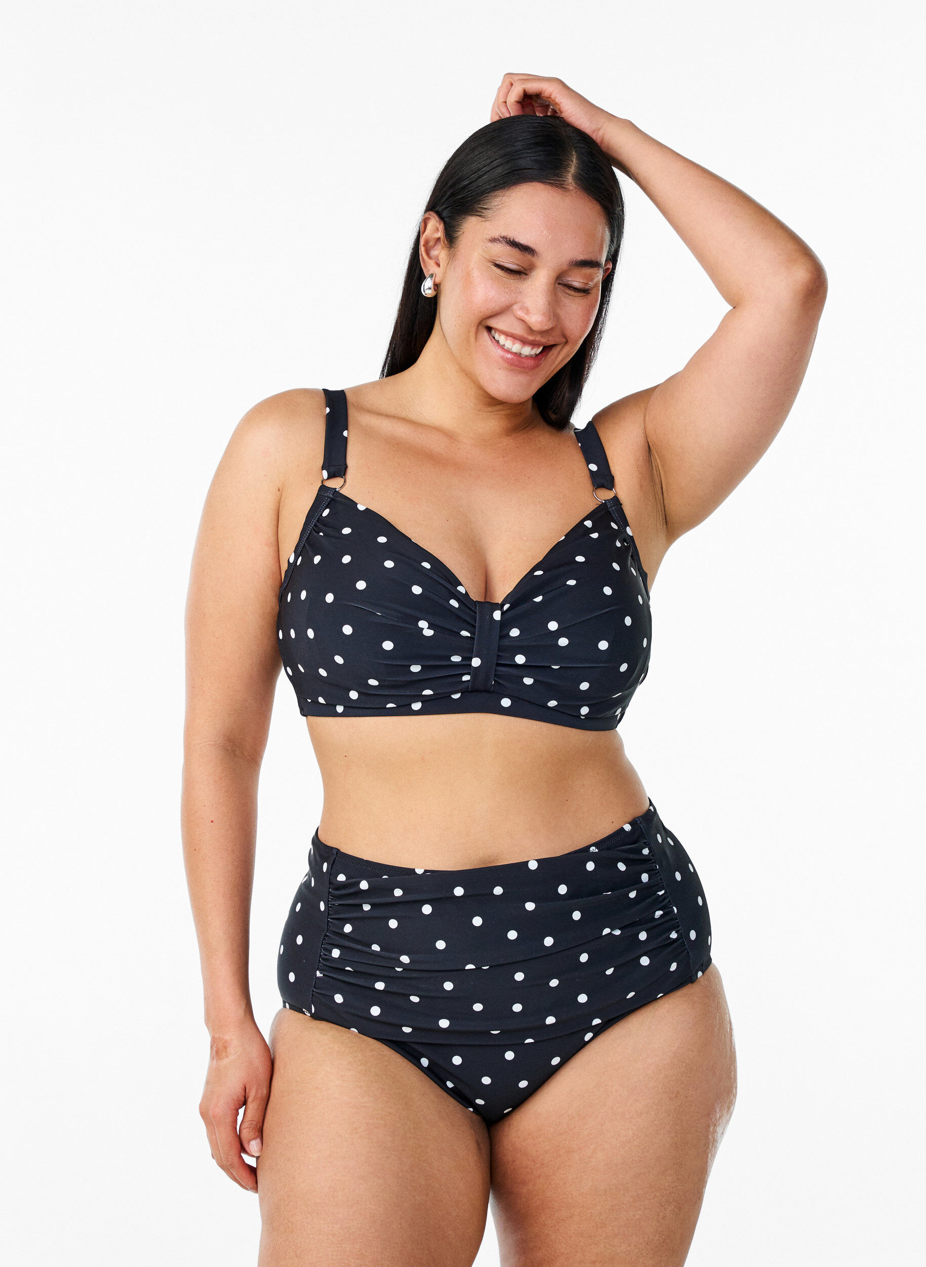 ZizziHaut de bikini avec armatures et imprim&eacute;, Noir, Model image number 1