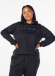 Sweat &agrave; capuche avec imprim&eacute;, Noir, Model image number 0